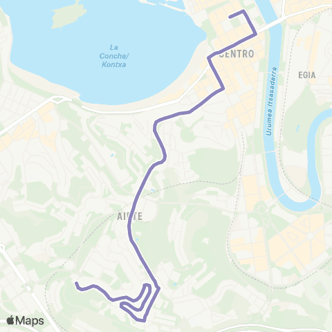 Dbus Aiete - Bera Bera map