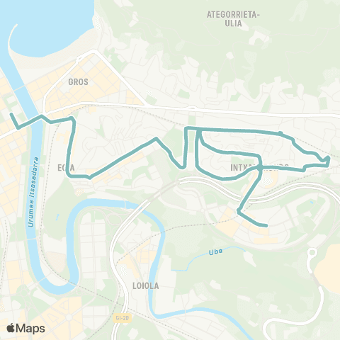 Dbus Egia-Intxaurrondo map