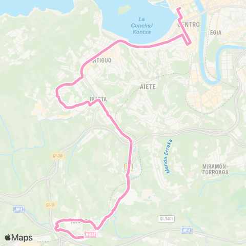 Dbus Bentaberri-Añorga map