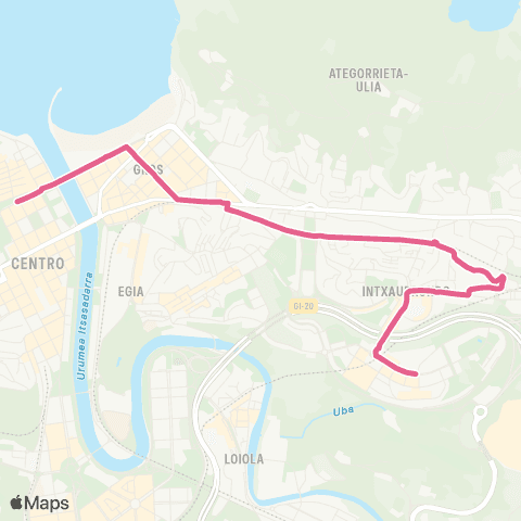 Dbus Intxaurrondo Sur map