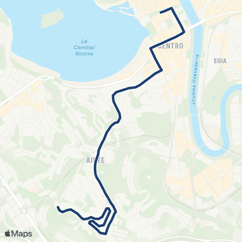 Dbus Aiete-Bera Bera map