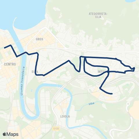 Dbus Egia-Intxaurrondo map