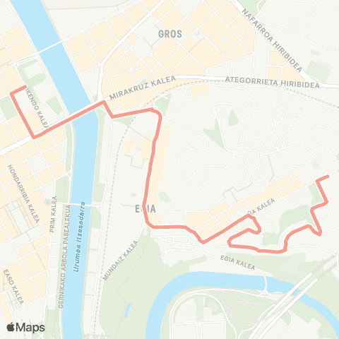 Dbus Aldapa - Egia map