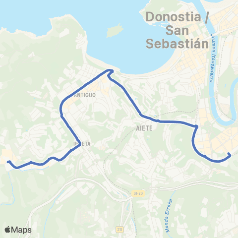Dbus Anoeta-Igara map