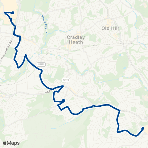 Diamond Bus Halesowen Bus Sta - Merry Hill Bus Sta map