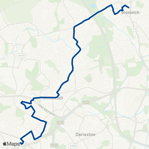 Diamond Bus Bilston Bus Station - The Green map