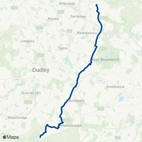 Diamond Bus Saddlers Centre - W Bromwich Bus Station map