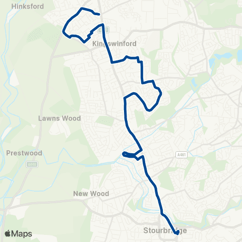 Diamond Bus Stourbridge Interchange - Moss Grove map