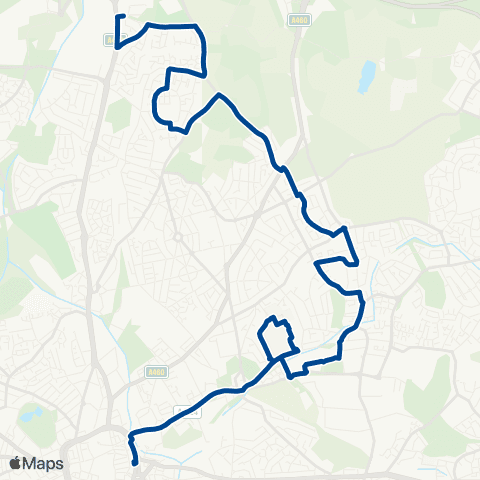 Diamond Bus Darlaston Asda - Somerset Crescent map