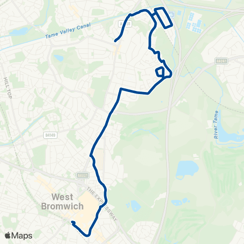 Diamond Bus W Bromwich Bus Station - Hall Green Rd map