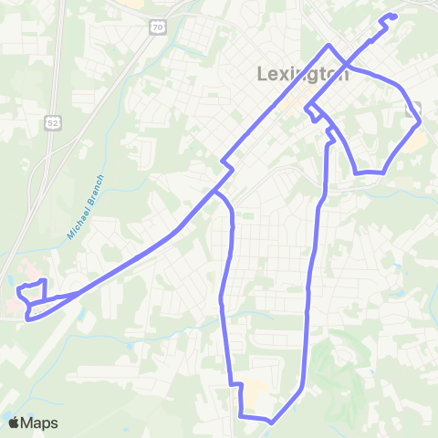 DC Rides Blue Route map