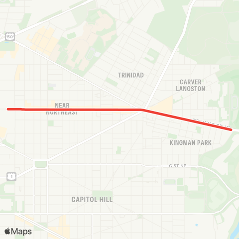 DC Streetcar H/Benning map