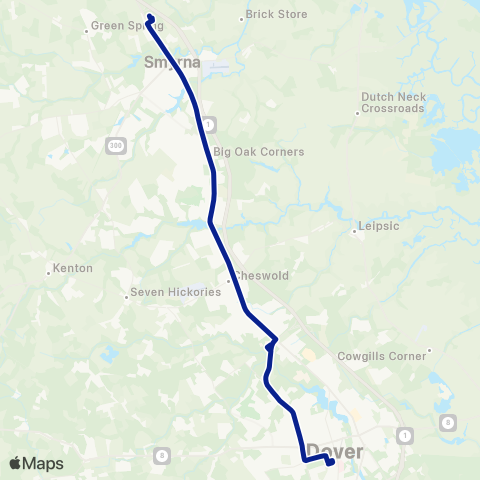 DART First State Intercounty Dover - Middletown map