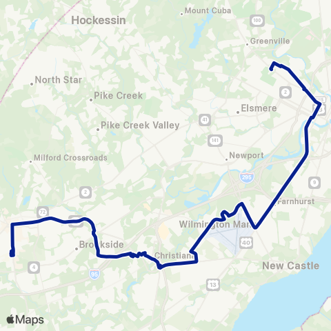 DART First State Wilmington - Univ Plz - Newark map