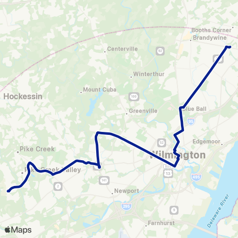 DART First State Pike Creek Valley - Wilm - Foulk Rd map