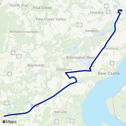 DART First State Glasgow - Wilmington map