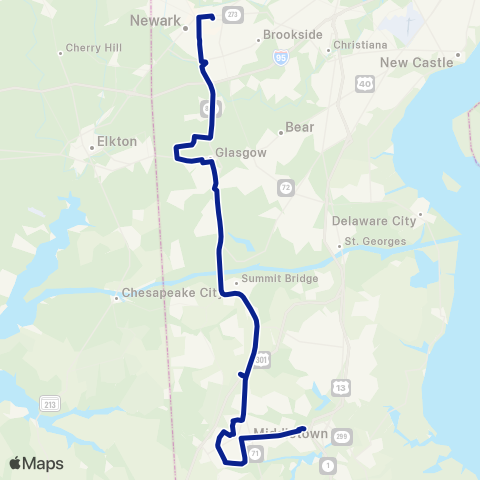 DART First State Newark - Glasgow - Middletown map