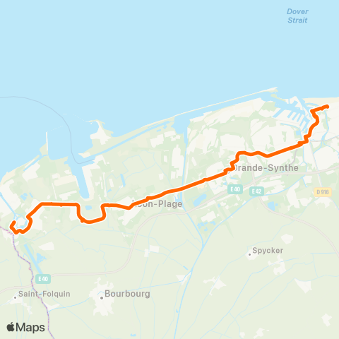 DK’BUS Gde-Synthe Puythouck - Dunkerque Malo Plage map