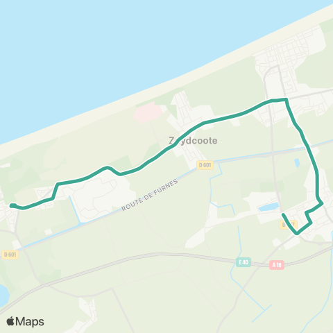 DK’BUS Ghyvelde les Moëres - Fort des Dunes map