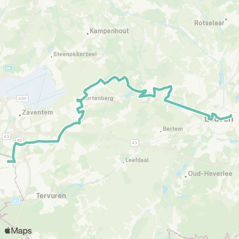De Lijn Kraainem - Kortenberg - Erps-Kwerps - Leuven map