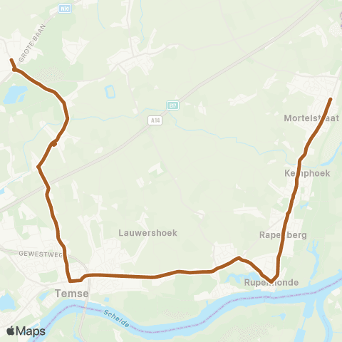 De Lijn Nieuwkerken - Temse - Kruibeke map