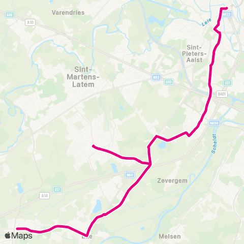 De Lijn Gent - Nieuw Gent - Zwijnaarde - De Pinte - Nazareth Dorp map