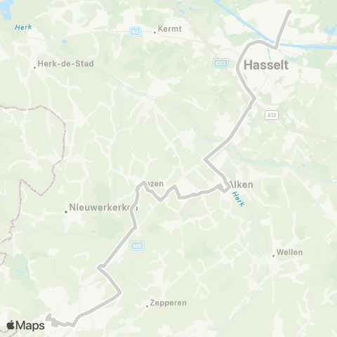 De Lijn Pukkelpop - Alken - Kozen - Sint-Truiden map