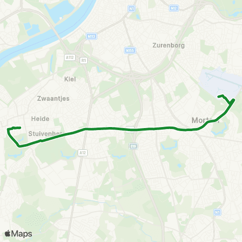 De Lijn Hoboken Lelieplaats - Zwaantjes map