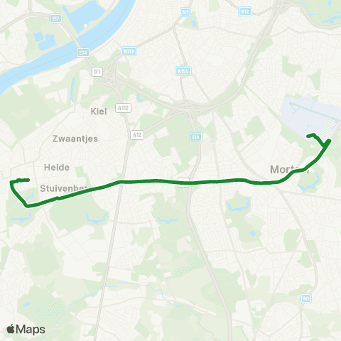 De Lijn Hoboken Lelieplaats - Zwaantjes map