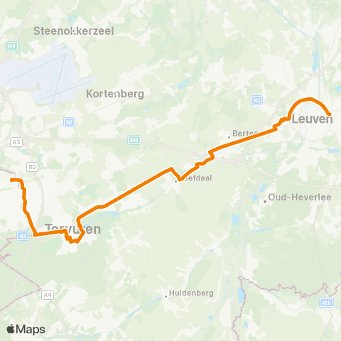 De Lijn Kraainem - Tervuren - Leuven map