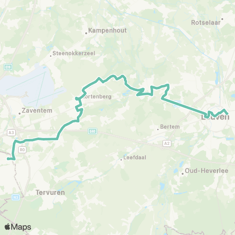 De Lijn Kraainem - Kortenberg - Erps-Kwerps - Leuven map