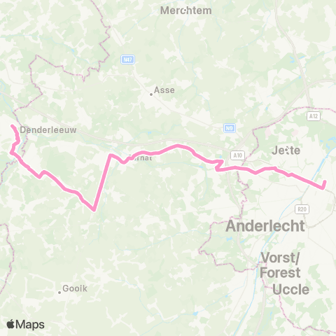 De Lijn Brussel Noord - Ternat - Liedekerke - Denderleeuw map