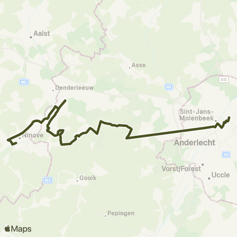 De Lijn (Brussel Noord - ) Dilbeek - Liedekerke - Ninove map