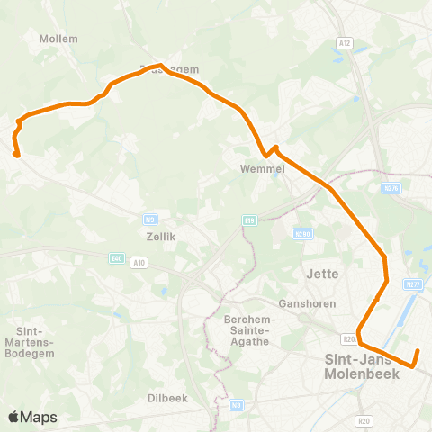 De Lijn Brussel Noord - Bockstael - Wemmel ( - Asse) map