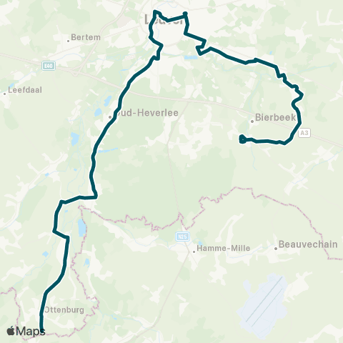 De Lijn Bierbeek - Leuven - Ottenburg map