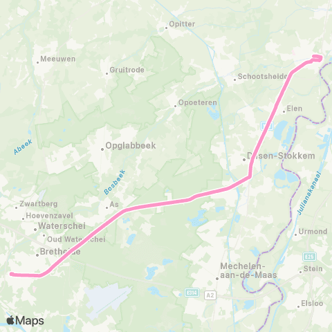 De Lijn Maaseik - Genk map