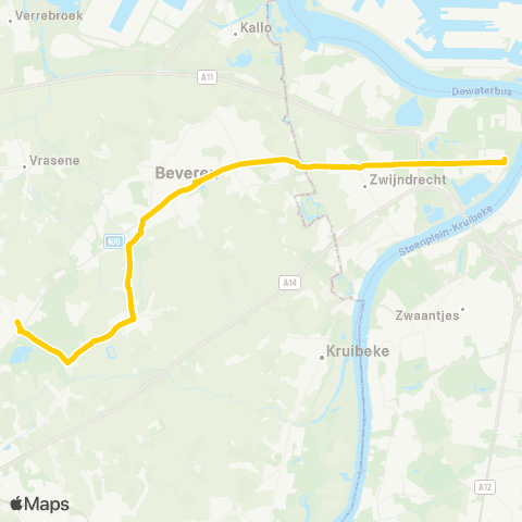 De Lijn Nieuwkerken - Haasdonk - Beveren - Antwerpen LO map