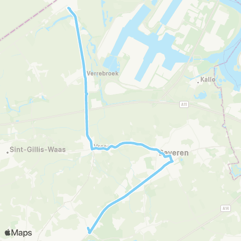 De Lijn Nieuwkerken - Beveren - Kieldrecht map