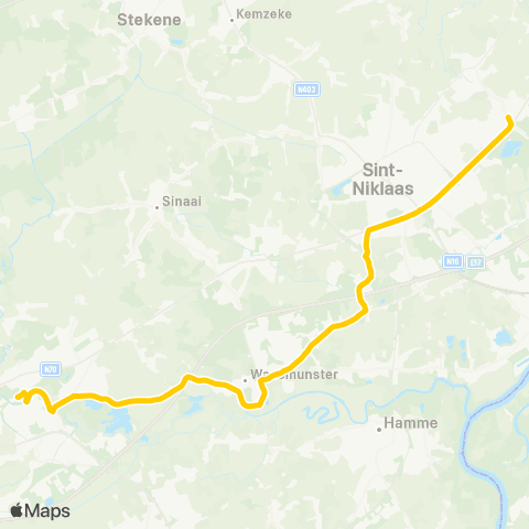 De Lijn Nieuwkerken - Waasmunster - Lokeren map