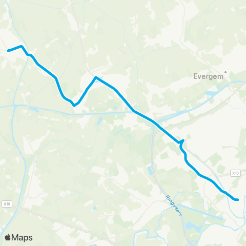 De Lijn Gent - Mariakerke - Lovendegem - Zomergem Kerk map