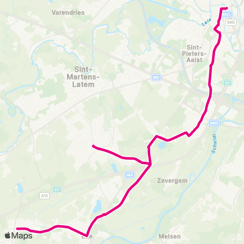 De Lijn Gent - Nieuw Gent - Zwijnaarde - De Pinte - Nazareth Dorp map