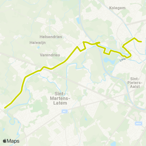 De Lijn Gent - Blaarmeersen - Drongen - Sint-Martens-Leerne map