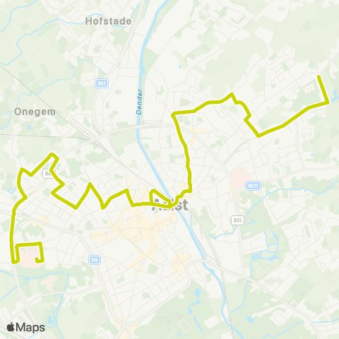 De Lijn AZORG Merestraat - Station - Oude Abdijstraat map
