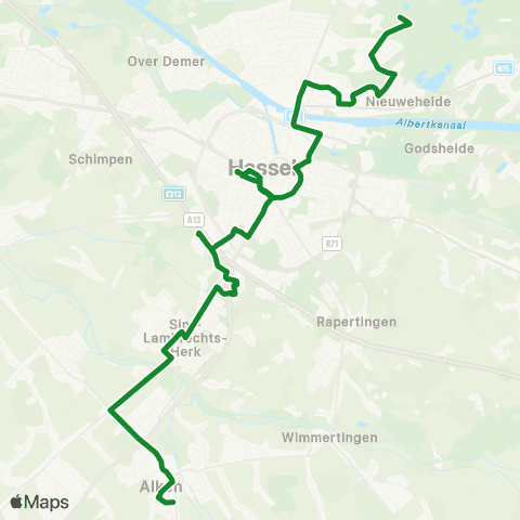 De Lijn Kiewit - Alken map