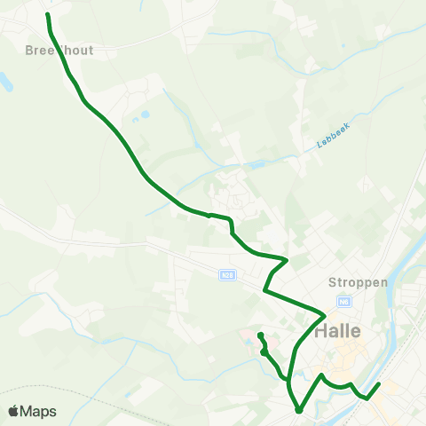 De Lijn Halle Station - AZ - Breedhout map
