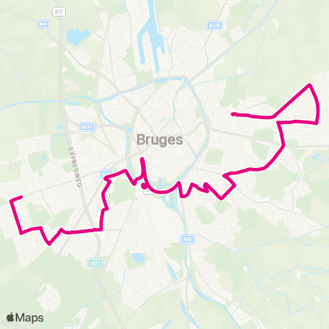 De Lijn Sint-Andries - VIVES - Station - Malehoek - Sint-Kruis map