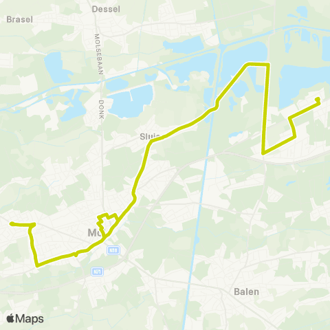 De Lijn Rauw - Zilvermeer - Mol - Ezaart - Millegem map