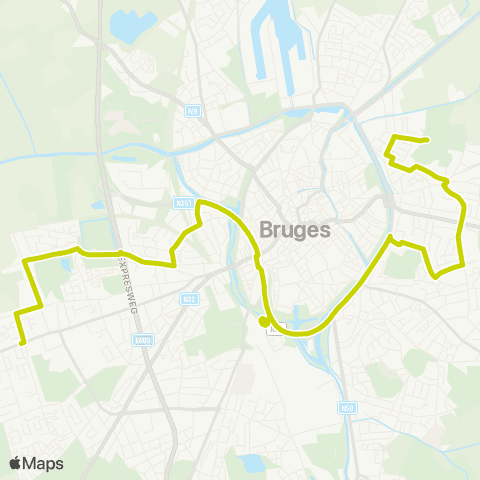 De Lijn Sint-Andries - Gevangenis - Station - Assebroek - Van Zuylen map