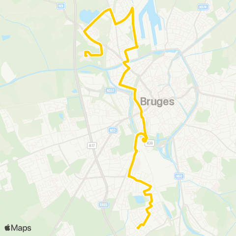 De Lijn Sint-Michiels - Station - Sint-Pieters - AZ Sint-Jan map