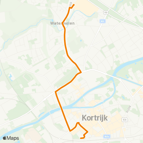 De Lijn Kortrijk - Heule Shopping Center map